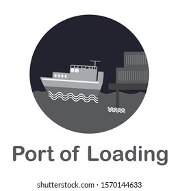 Logistic logo, Port of Loading  logo vector, Transportation background.