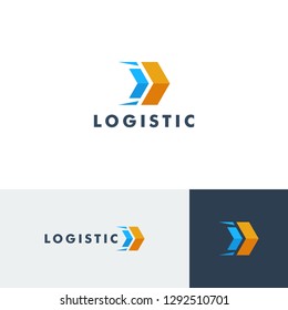 Logistic logo template, Delivery icon, Arrow symbol vector