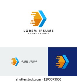 Logistic logo template, Delivery icon, Arrow icon symbol vector