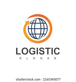 Plantilla De Logotipo Logístico, Icono Comercial De Expedición Y Transporte