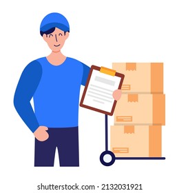 Gestor logístico un icono plano es fácil de usar y descargar 

