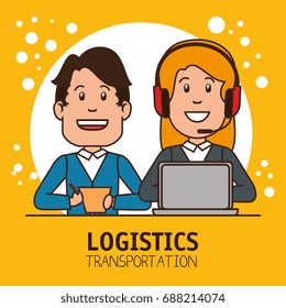 logistic manager infographic delivery cargo