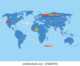 logistic map flat vector illustration