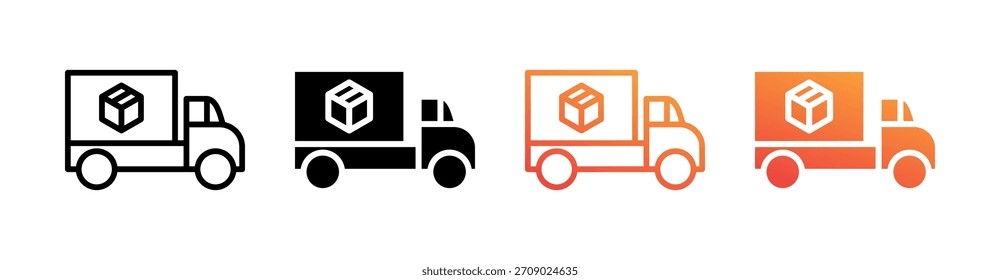 Logistisches Symbol für mehrere Stile Set Vektor
