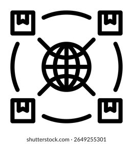 Logistic network icon line style illustration