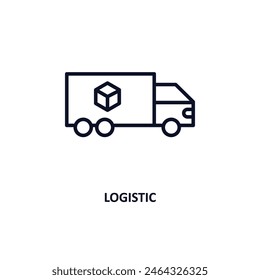 logistic outline icon.  Thin line icon from business collection. Editable vector isolated on white background