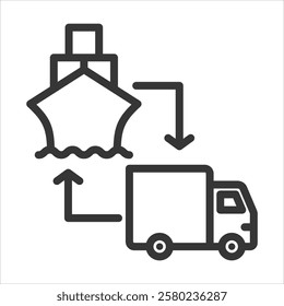 Logistic Outline Icon Vector Illustration
