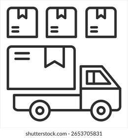 Logistic Outline Icon Vector Illustration