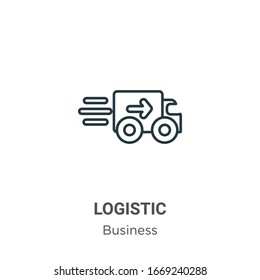 Logistic outline vector icon. Thin line black logistic icon, flat vector simple element illustration from editable business concept isolated stroke on white background