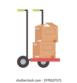 logistic packages handcart isolated style