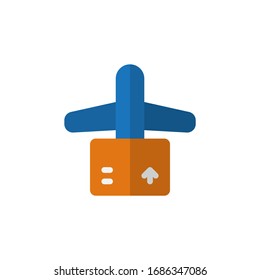 Acondicionamiento Logístico Icono de avión enviado, logotipo, vector