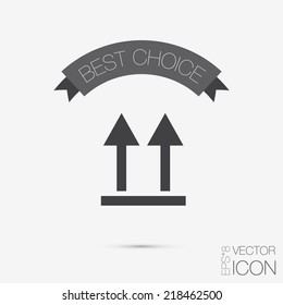 logistic packing arrow up sign