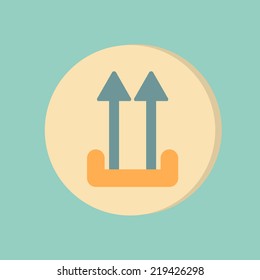 logistic packing arrow up sign