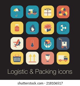 Logistic and packing icon