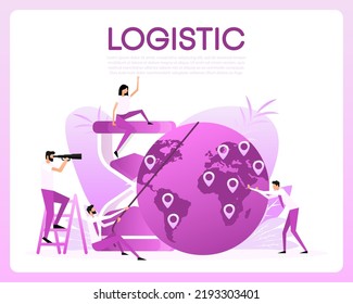 Logistic people, great design for any purposes. Vector illustration.