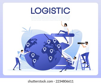 Logistic people, great design for any purposes. Vector illustration.