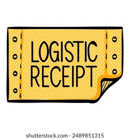 Logistic receipt halftone icon hand drawn color vector illustration