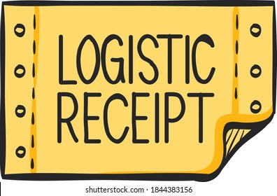Logistic receipt icon in color drawing. Send, shipping, delivery