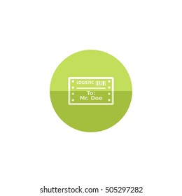 Logistic receipt icon in flat color circle style.