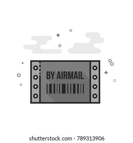 Logistic receipt icon in flat outlined grayscale style. Vector illustration.