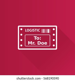Logistic receipt icon in Metro user interface color style. Send shipping delivery
