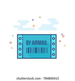 Logistic receipt icon in outlined flat color style. Vector illustration.