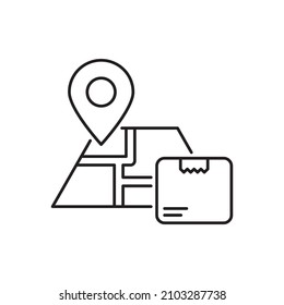 Logistic Route vector Outline Icon Design illustration. Shipping and Delivery Symbol on White background EPS 10 File