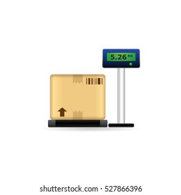 Logistic scale icon in color. Package weight shipping