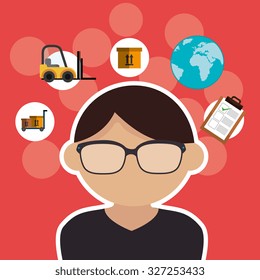 logistic service design, vector illustration eps10 graphic 