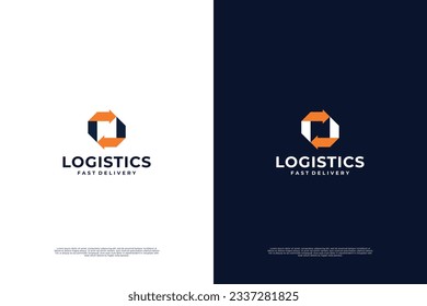 Logistic service logo design inspiration.