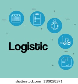 logistic service set icons
