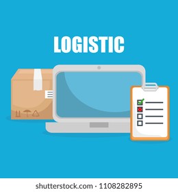 logistic service set icons