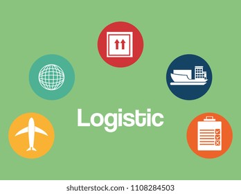 logistic service set icons