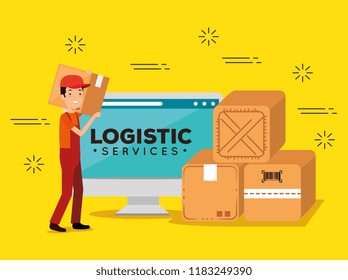 logistic services with computer