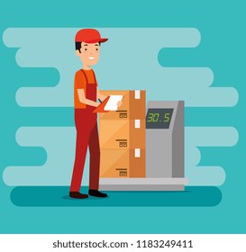 logistic services with delivery worker