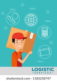 logistic services with delivery worker
