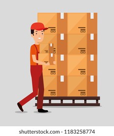 logistic services with delivery worker