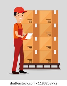 logistic services with delivery worker