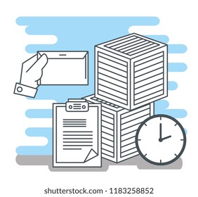 logistic services set icons