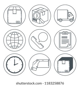 logistic services set icons