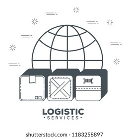 logistic services with sphere planet