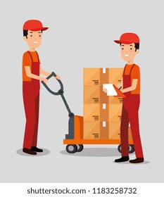 logistic services with team delivery workers