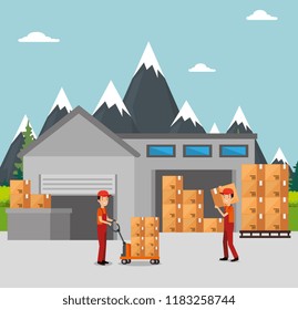 logistic services with team delivery workers