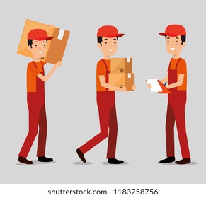 logistic services with team delivery workers