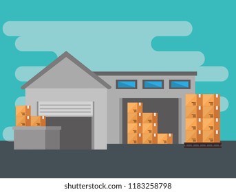 logistic services with warehouse building