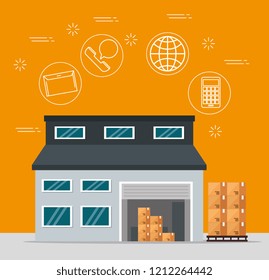 logistic services with warehouse building