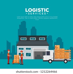 logistic services with warehouse building