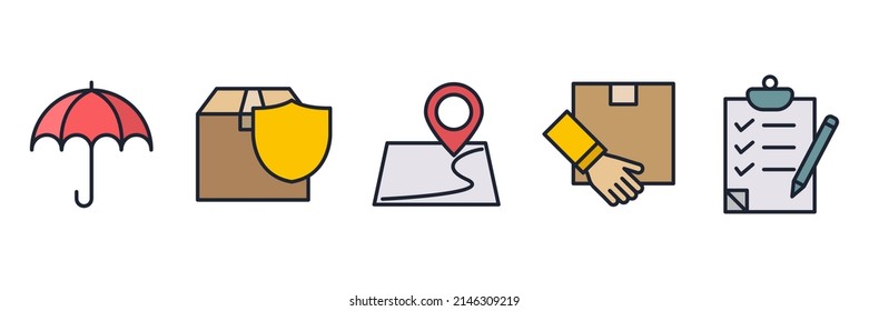 logistic set icon symbol template for graphic and web design collection logo vector illustration