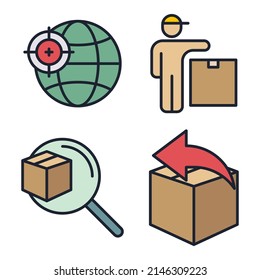 logistic set icon symbol template for graphic and web design collection logo vector illustration