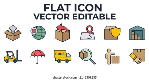 logistic set icon symbol template for graphic and web design collection logo vector illustration